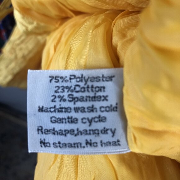 Flair Jacket Womens Medium Yellow Crinkle Accordion Art To Wear Bright Mod  NEW - Picture 7 of 15